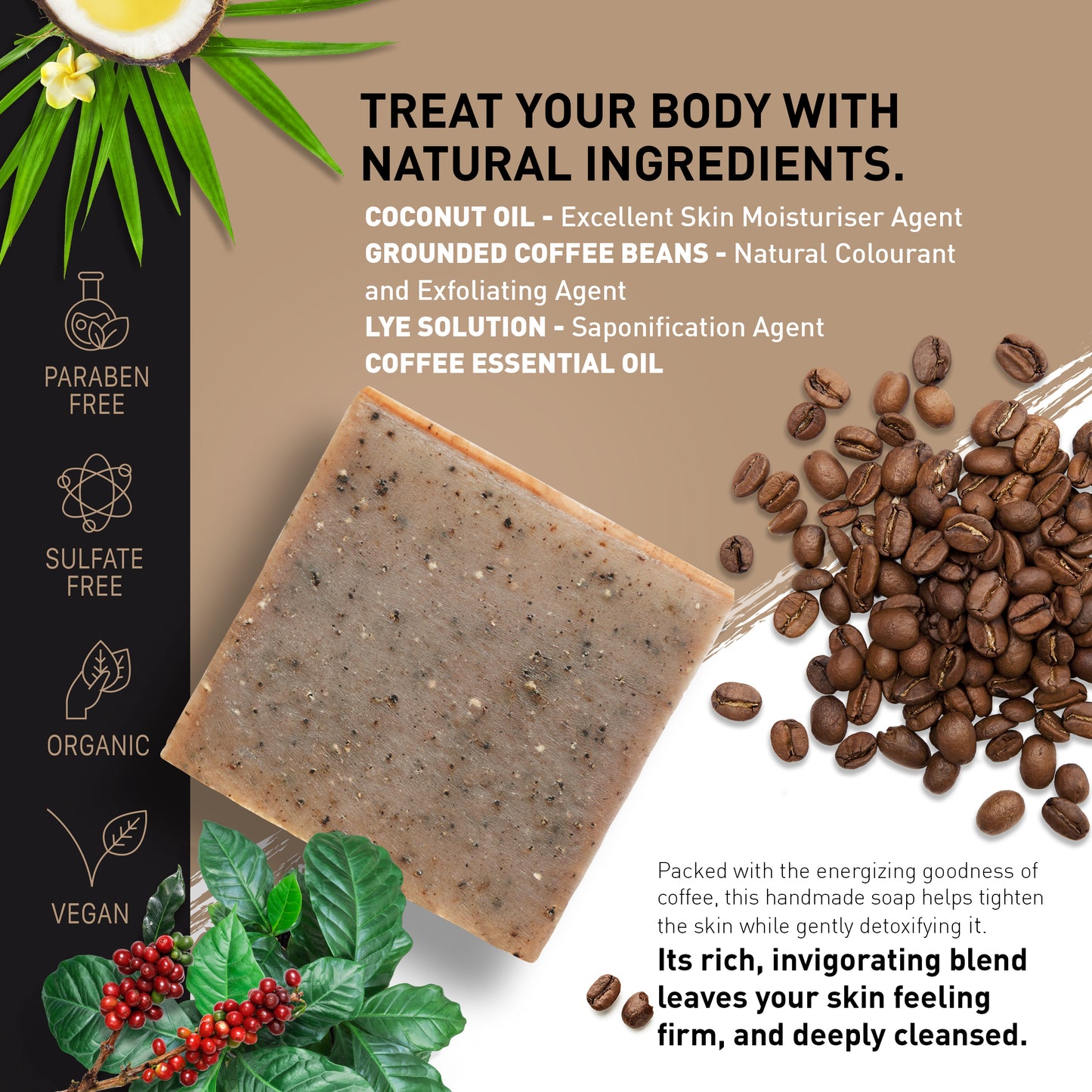 Coffee Cold Processed Soap 120 g